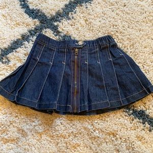 Koala Kids | Pleated Denim Skirt with Zipper Decoration